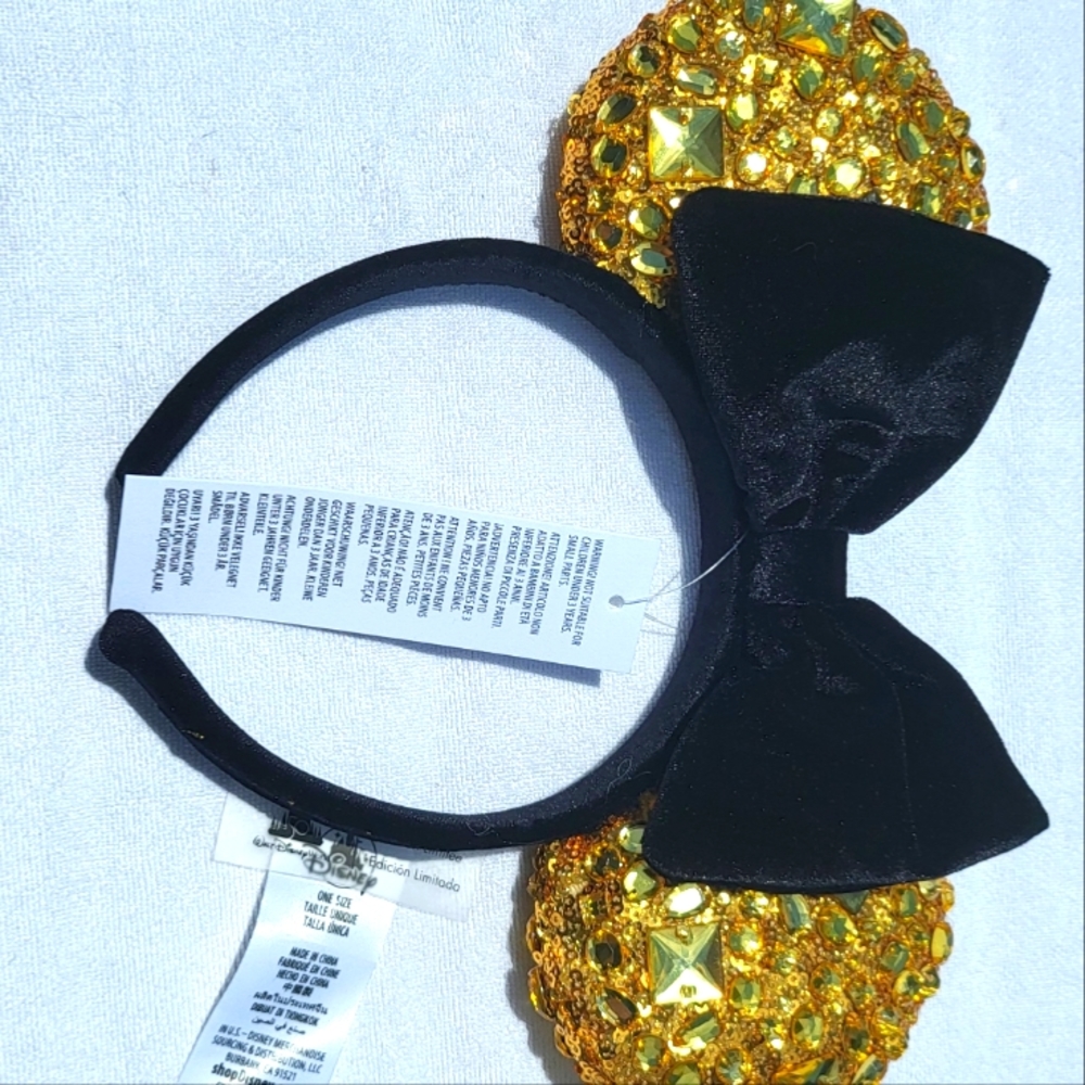 Disney 50th Anniversary Luxe Logo Jeweled Ears Headband Limited Release